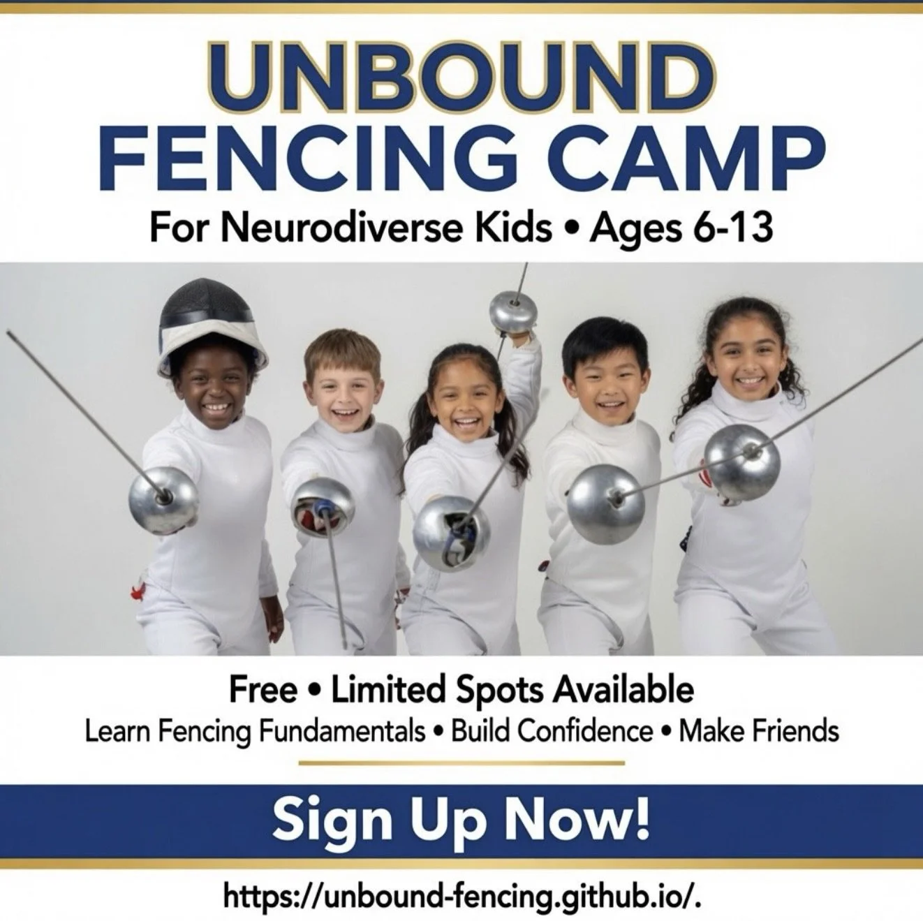 Unbound Fencing is hosting a two-day FREE fencing camp for neurodivergent athletes.